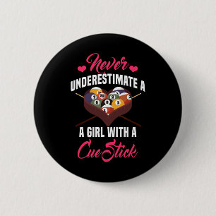 Billiards Girl Player Table Snooker Pyramid Billia 6 Cm Round Badge