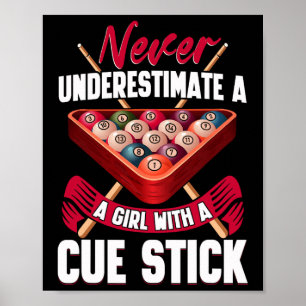 Billiards Girl Player Table Snooker Pyramid Billia Poster