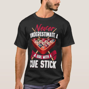 Billiards Girl Player Table Snooker Pyramid Billia T-Shirt