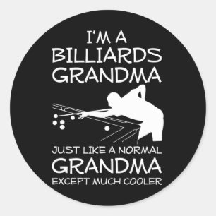 Billiards Grandma Grandmother Cool - Im A Billards Classic Round Sticker