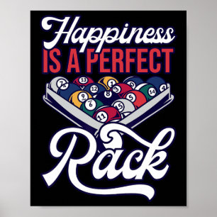 Billiards Happiness Perfect Rack Pool Poster