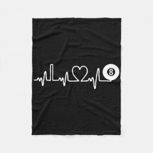 Billiards Heartbeat! I Love Billiards! Pool Player Fleece Blanket