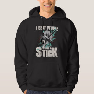 Billiards I Beat People with a Stick Eightball Hoodie