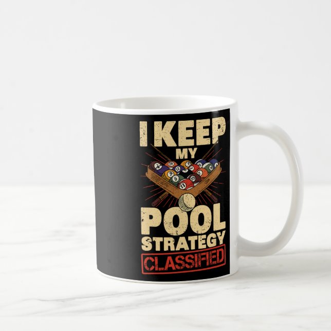 Billiards I Keep My Pool Strategy Clified Retro 8  Coffee Mug (Right)