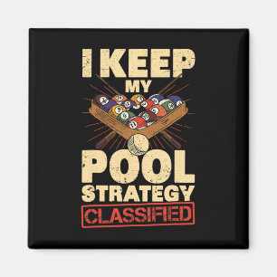 Billiards I Keep My Pool Strategy Clified Retro 8 Magnet