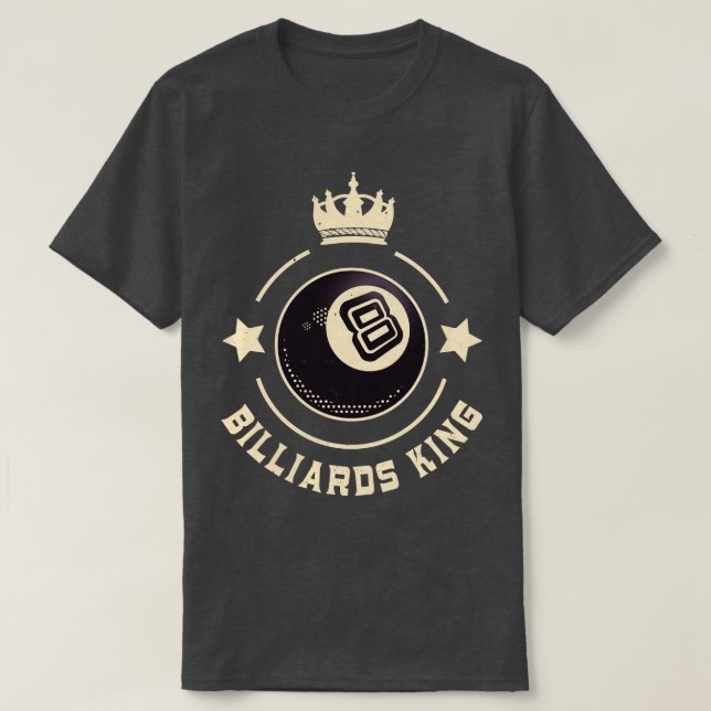 Billiards King 8Ball Retro Snooker T-Shirt (Design Front)