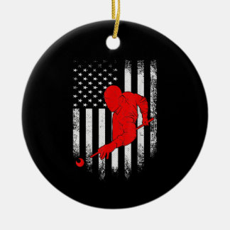 Billiards Lover | American Flag Billiards Gift Ceramic Ornament
