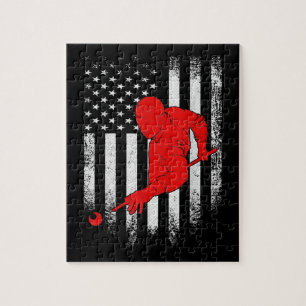 Billiards Lover   American Flag Billiards Gift Jigsaw Puzzle