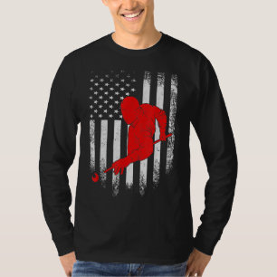 Billiards Lover American Flag Billiards Gift T-Shirt