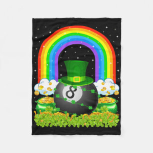 Billiards Lover Rainbow Leprechaun Billiards St Pa Fleece Blanket