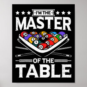 Billiards Master Of The Table 8 Ball Men Women Poo Poster