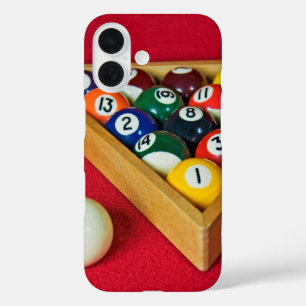 Billiards On Red Felt iPhone 16 Case