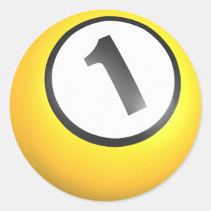Billiards One Ball Classic Round Sticker