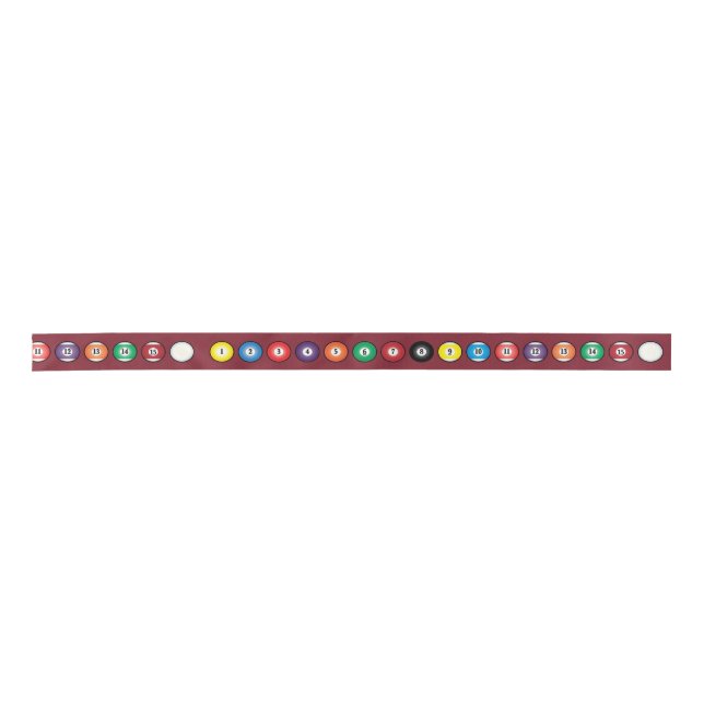 Billiards or Pool Balls Satin Ribbon (Front)