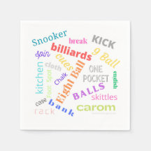 Billiards paper napkin