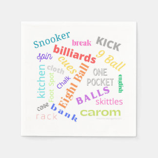 Billiards paper napkin