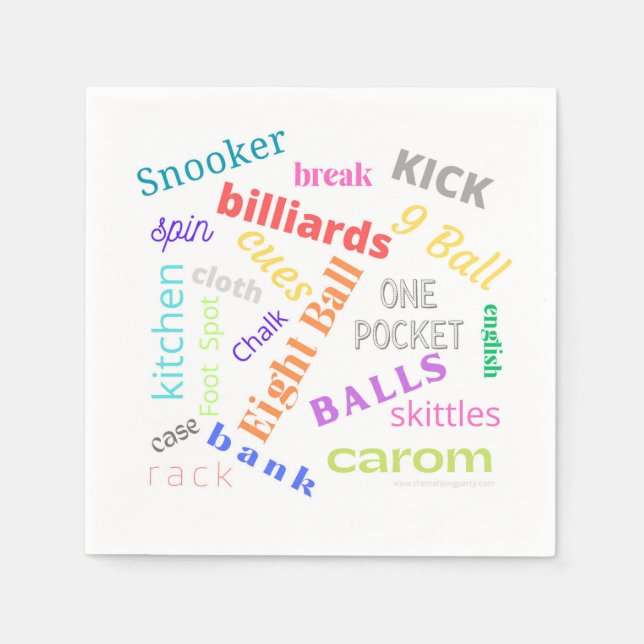 Billiards paper napkin (Front)