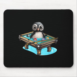 Billiards Penguin Hustler Pool Snooker Playing Poo Mouse Pad