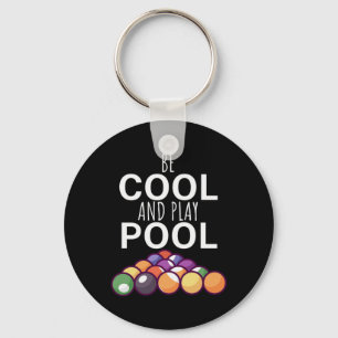 Billiards Player   Be Cool And Play Billiard Pools Key Ring