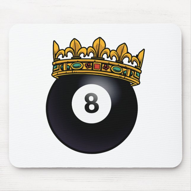 Billiards Player King Crown Pool Table Snooker Pyr Mouse Pad (Front)