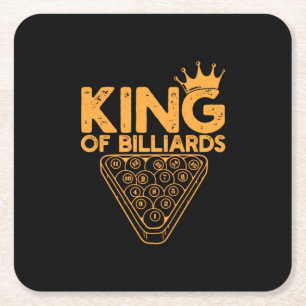 Billiards Player King Of Billiards Square Paper Coaster