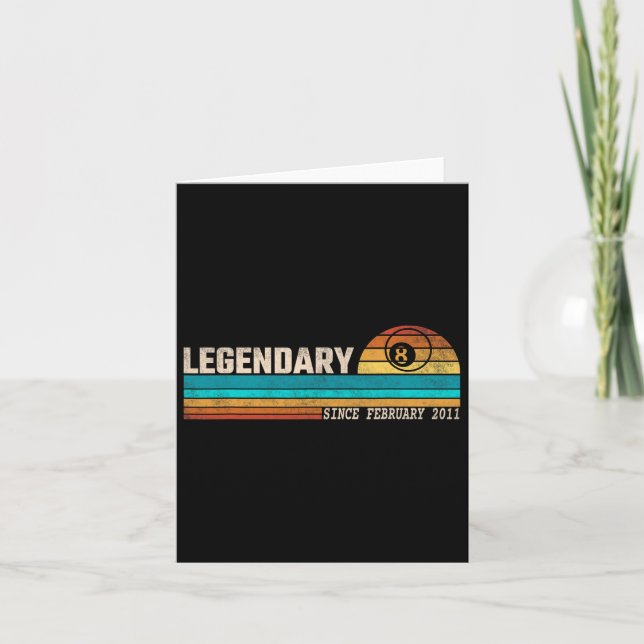 Billiards Player Legend Since February 2011 Birthd Card (Front)