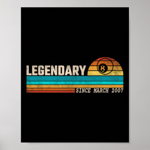 Billiards Player Legend Since March 2007 Birthday  Poster