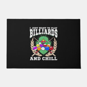Billiards Player Play Billiards And Chill Doormat