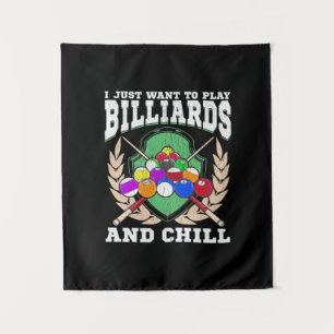 Billiards Player Play Billiards And Chill Tapestry