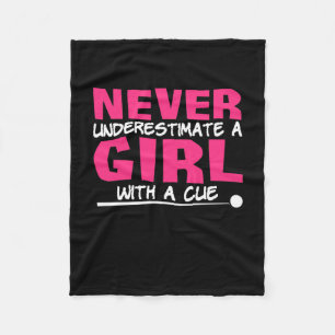 Billiards Player Pool Billiards Girl With A Cue Fleece Blanket