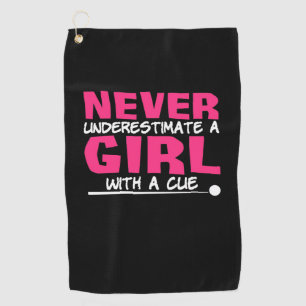 Billiards Player Pool Billiards Girl With A Cue Golf Towel