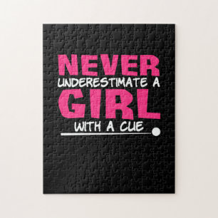 Billiards Player   Pool Billiards Girl With A Cue Jigsaw Puzzle