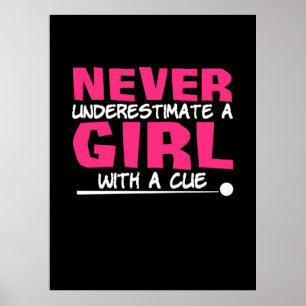 Billiards Player   Pool Billiards Girl With A Cue Poster