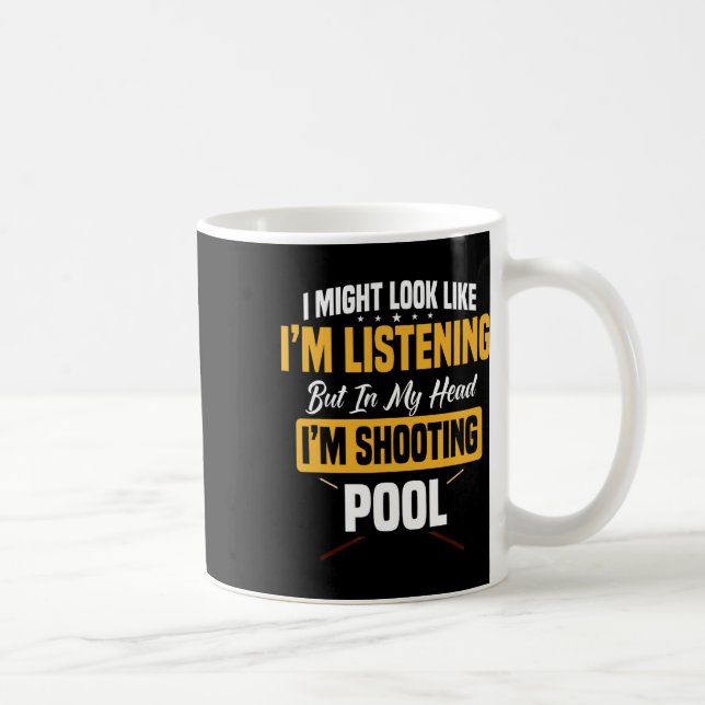 Billiards Player Pool Table Snooker Pyramid Billia Coffee Mug (Right)