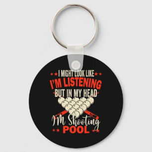Billiards Player Pool Table Snooker Pyramid Billia Key Ring