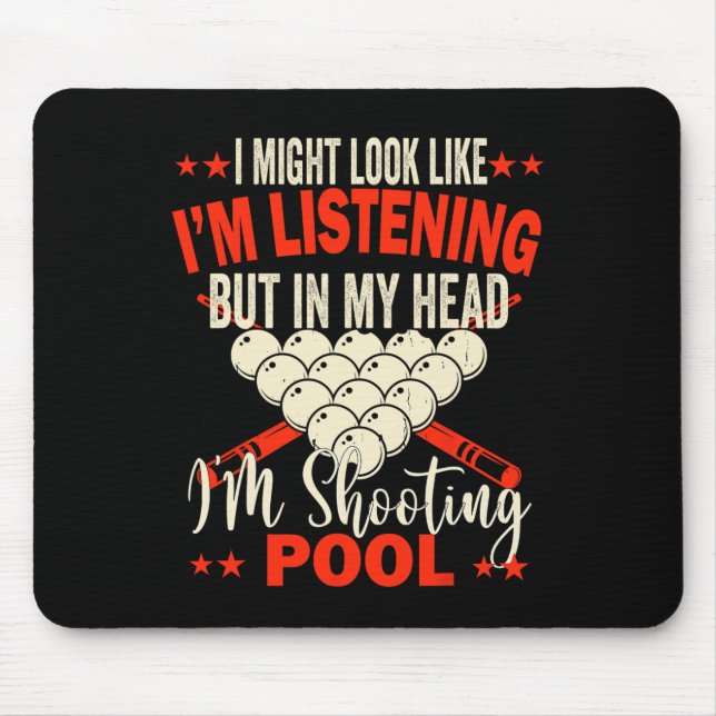 Billiards Player Pool Table Snooker Pyramid Billia Mouse Pad (Front)