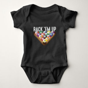 Billiards Player Rack em Up Eight Ball Pool Baby Bodysuit
