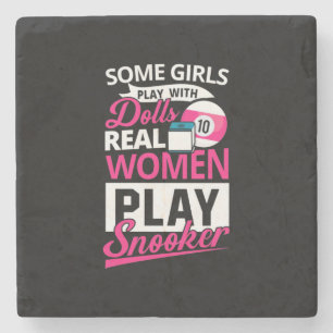 Billiards Player   Real Women Play Snooker Stone Coaster