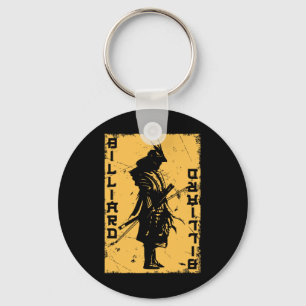 Billiards Player Samurai Japan Warrior Snooker Poo Key Ring
