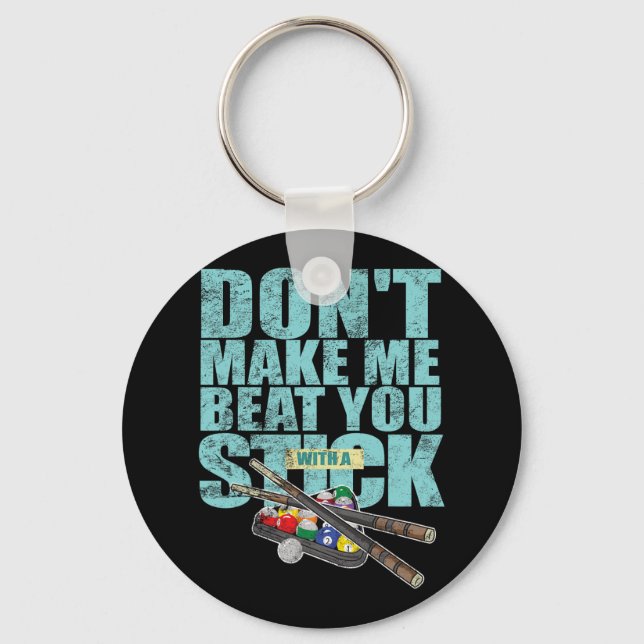 Billiards Player Shoot Pool Snooker Cue  Key Ring (Front)