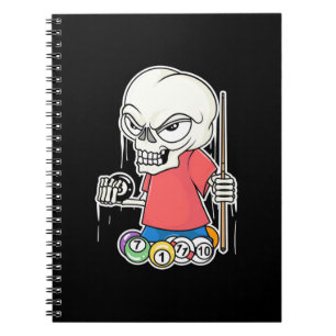 Billiards Player   Skull Billiard Player Notebook