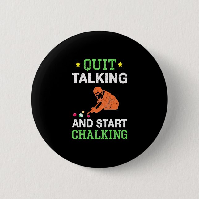 Billiards Player | Snooker Start Chalking 6 Cm Round Badge (Front)