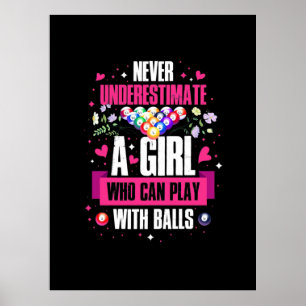 Billiards Player This Girl Can Play Pool Billiards Poster