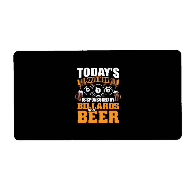 Billiards Player | Today Billiards And Beer (Front)