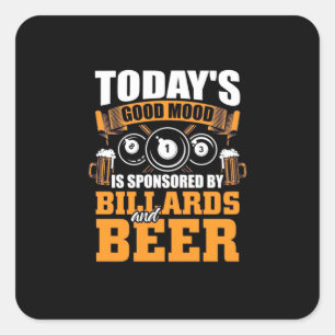 Billiards Player Today Billiards And Beer Square Sticker