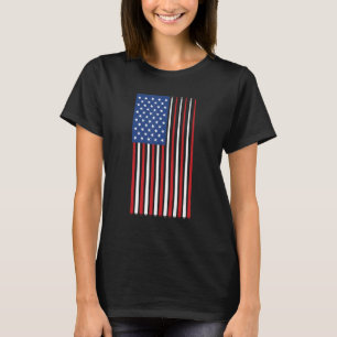 Billiards Player USA American Flag Pool Sticks Cue T-Shirt