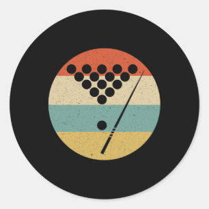 Billiards Players - Vintage Retro Pool Snooker Tab Classic Round Sticker
