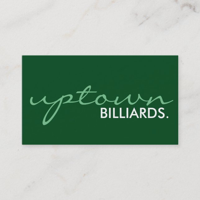 billiards plus location. (colour customisable) business card (Front)