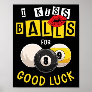 Billiards Pool 8 Ball Snooker Female Billiard Play Poster
