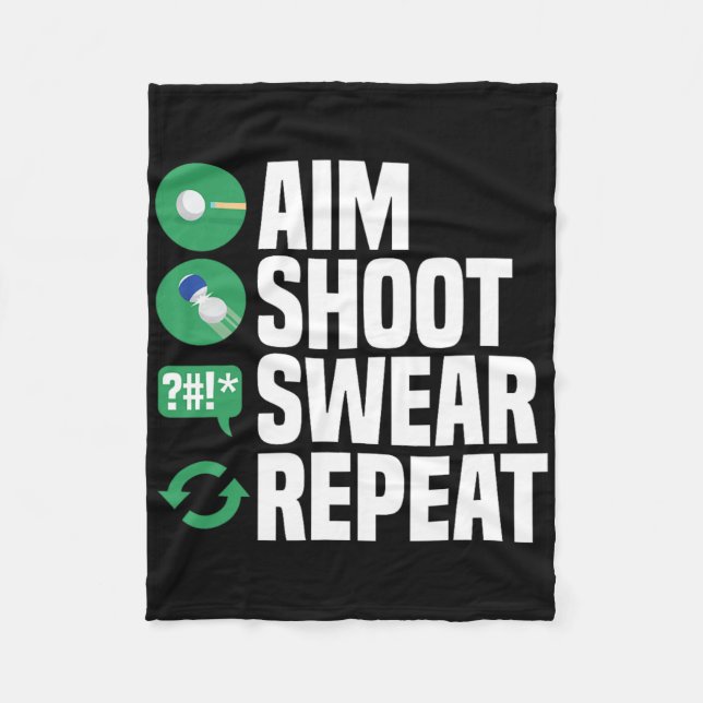 Billiards Pool Aim Shoot Swear Funny  Fleece Blanket (Front)
